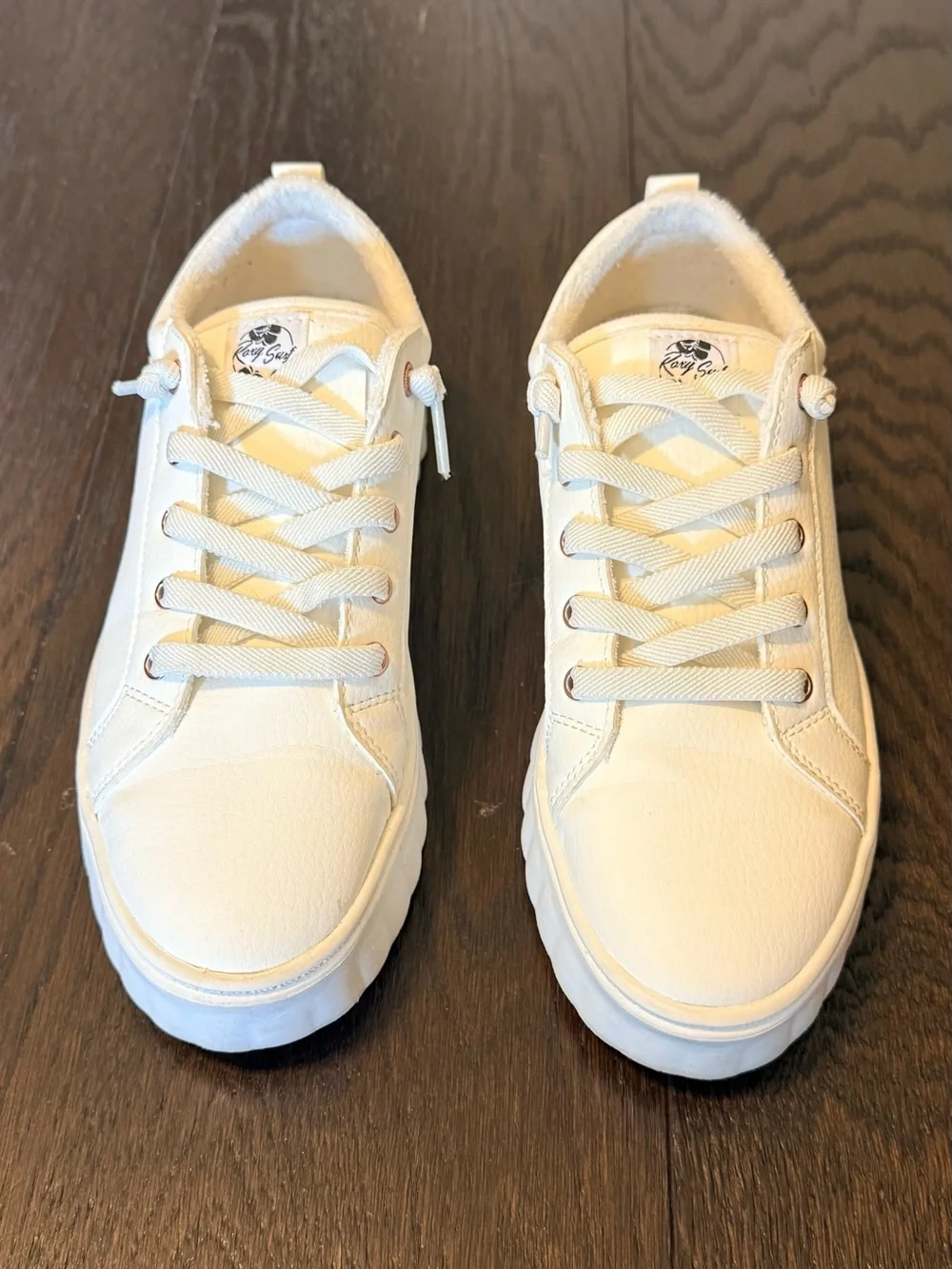 Roxy Sheilahh White Platform Lace-Up Sneakers for Women